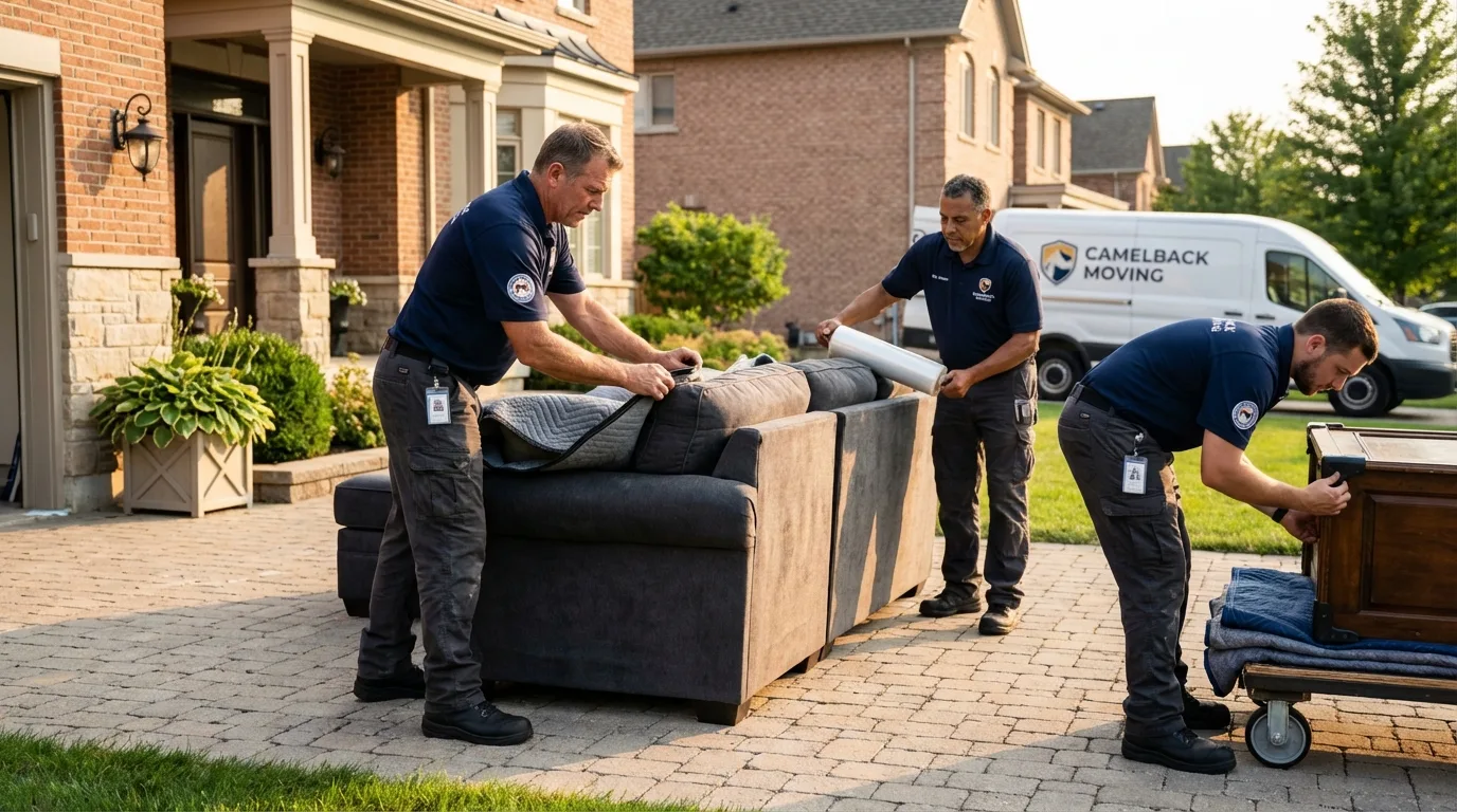 Large estate moving crew wrapping furniture in Timmonsville, SC