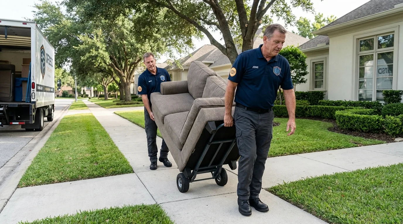Local residential moving crew loading furniture in Timmonsville, SC